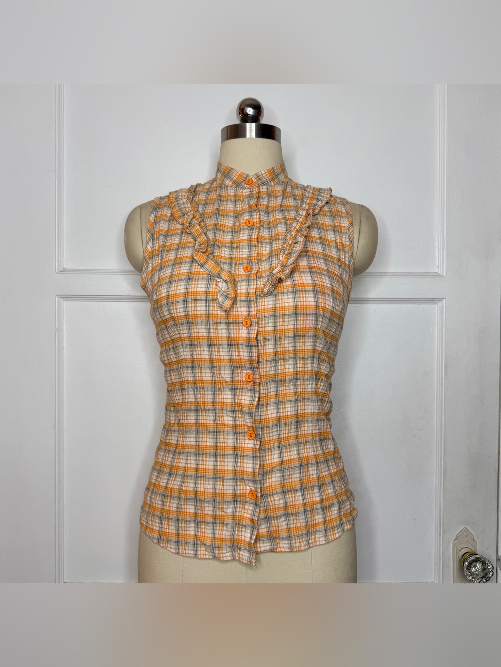 Orange plaid top